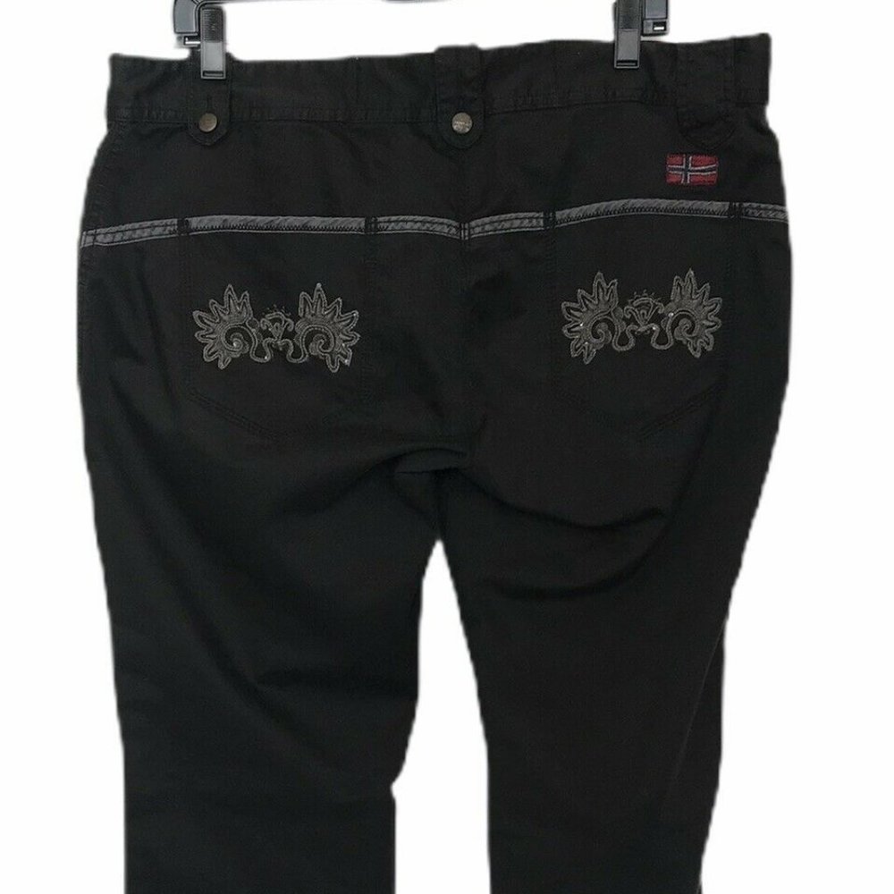 Napapijri‎ Wonens Black Gray Embroidered Pants